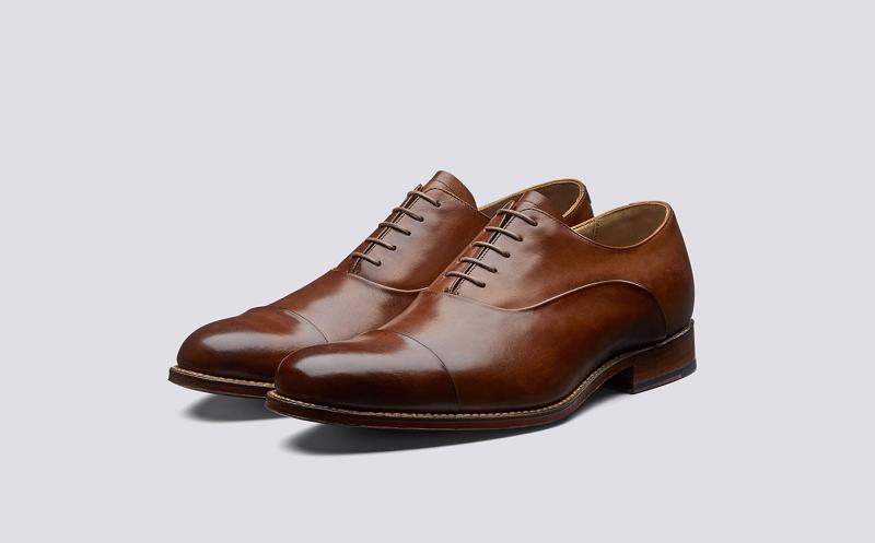 Grenson Bert Mens Shoes - Brown Leather with Leather Sole SB1679